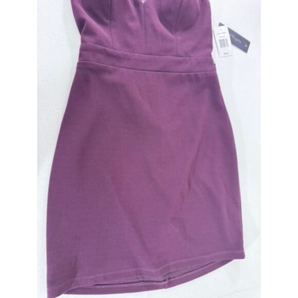 NWT!! "CITY TRIANGLES" Babydoll Dress Burgundy Lace Back Zip Sexy Hoco Cocktail - Picture 6 of 11